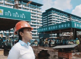 Female construction worker on the Belt and Road